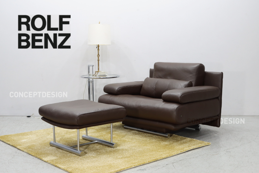 ROLF BENZ ロルフベンツ｜6500 1人掛けソファ オットマンセット 総革