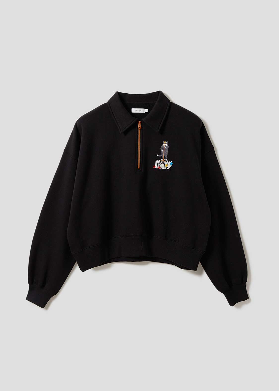 ザ フォーキャッツ タッキー｜裏起毛クロップドハーフジップスウェット