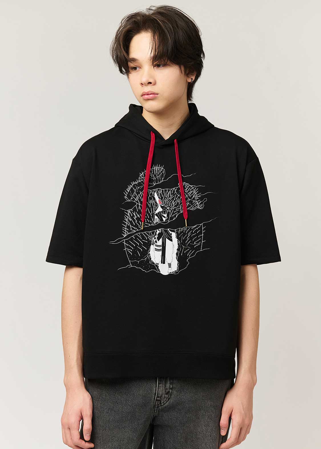 砂漠の我愛羅｜ビッグシルエット半袖パーカー｜ユニセックス｜グラニフ