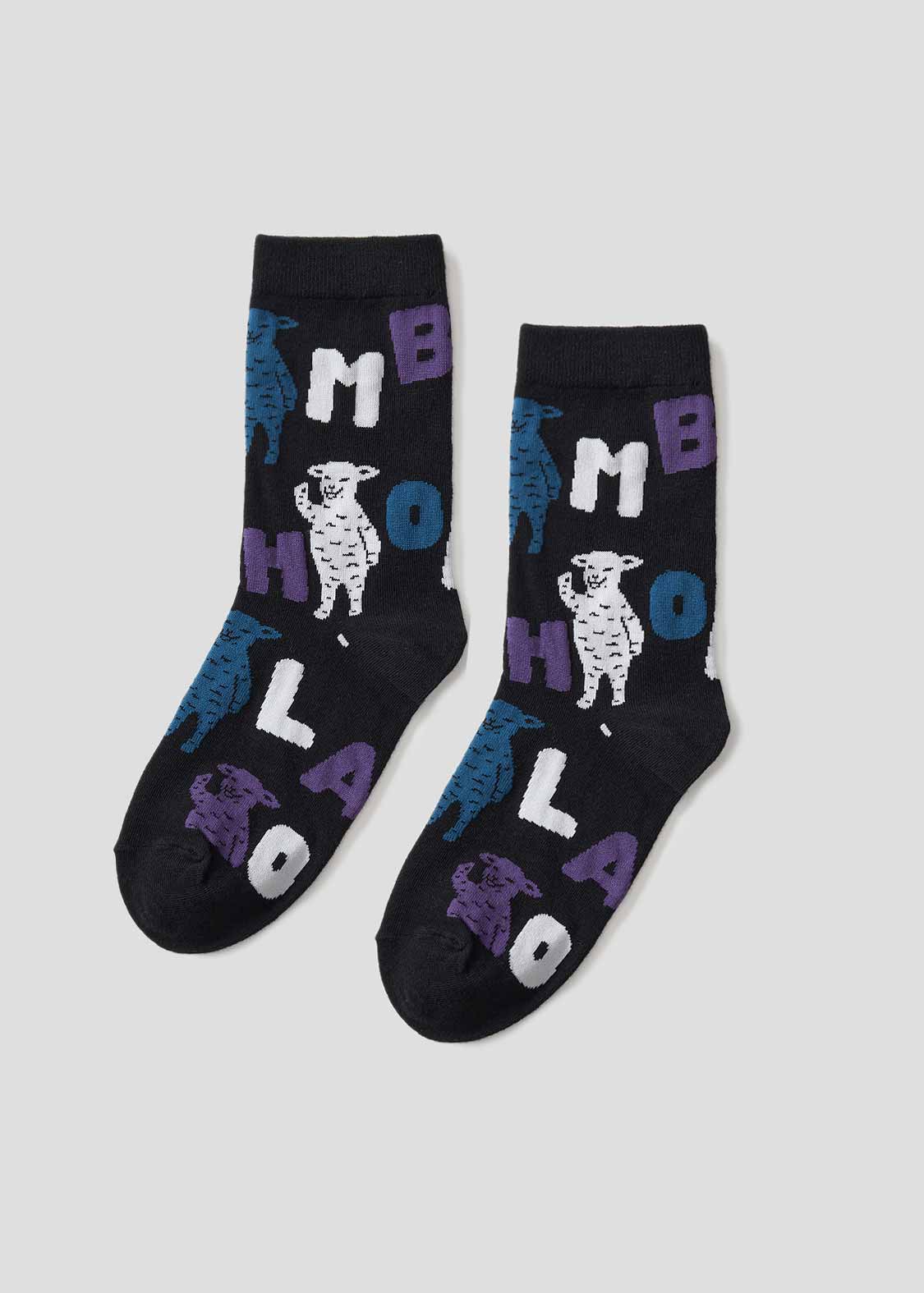 ラムチョップペインティング｜ミドルソックス｜ユニセックス｜グラニフ