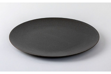 美濃焼】グレージュ黒マット皿大小28cmと18cm【陶土う庵】（3228-0105