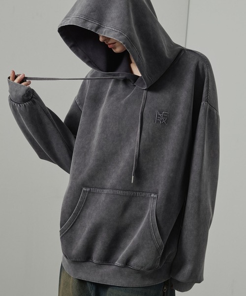 Alfred Alex】ヴィンテージ加工ケミカルウォッシュ ワンポイント刺繍