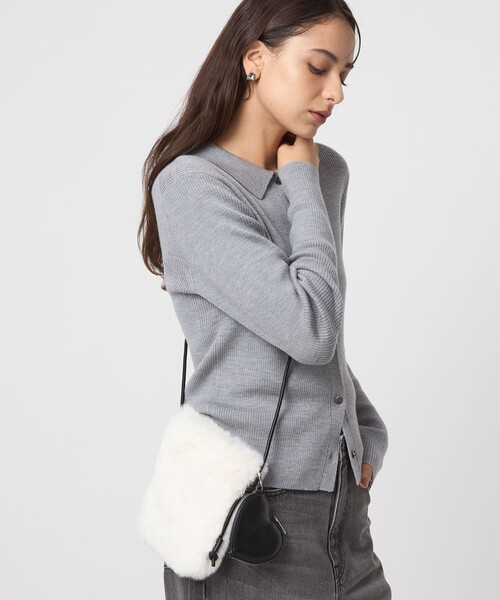 セール】ファーショルダーバッグ ハートチャーム付き（ショルダー