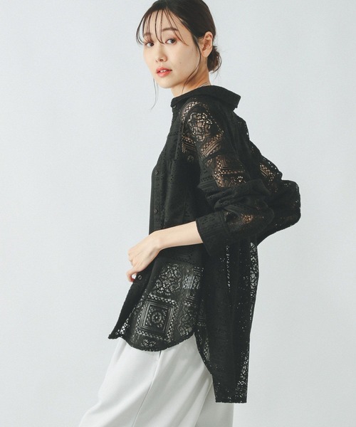 セール】レースシャツ長袖/319818（シャツ/ブラウス）｜GLOBAL WORK