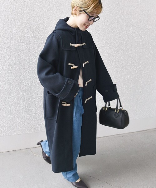 セール】SHIPS any: メルトン ロング ダッフル コート（ダッフルコート