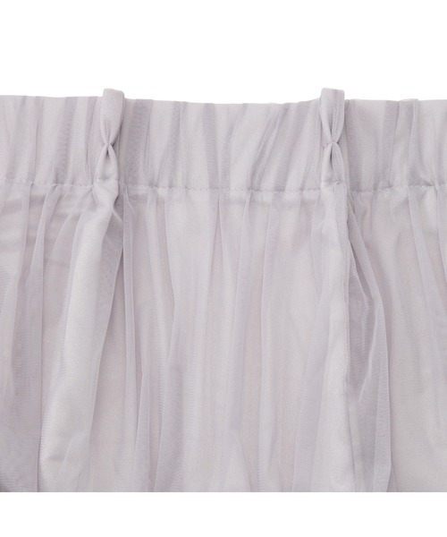 チュールバルーン ダブルカーテン H1350×W1000 ライトグレー（レース