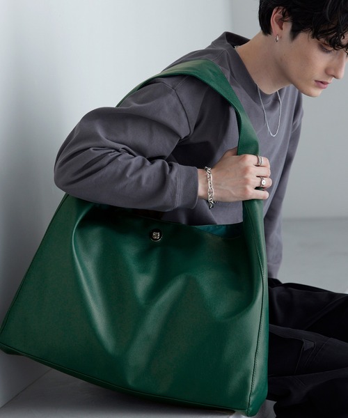 シンセティックレザー ビッグショルダー/トートバッグ MONO-MART│MONO