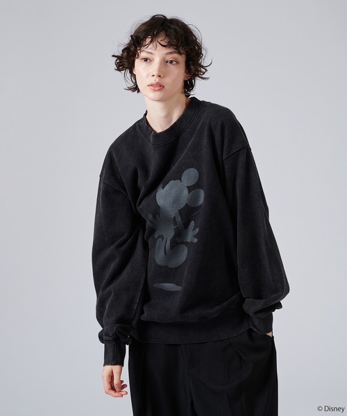 セール】【 Disney / Mickey Mouse 】SILHOUETTE MOTIF SWEAT