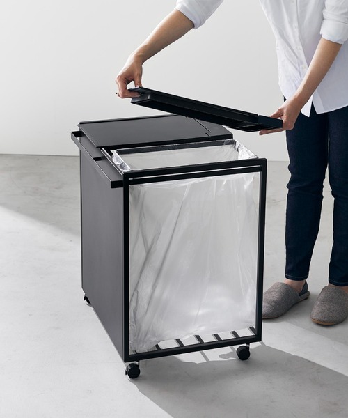 tower（タワー）蓋付き目隠し分別ダストワゴン 45L 2分別