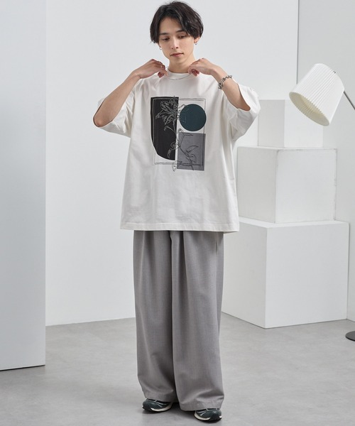 アートグラフィックデザインオーバーサイズ半袖Tシャツ MONO-MART