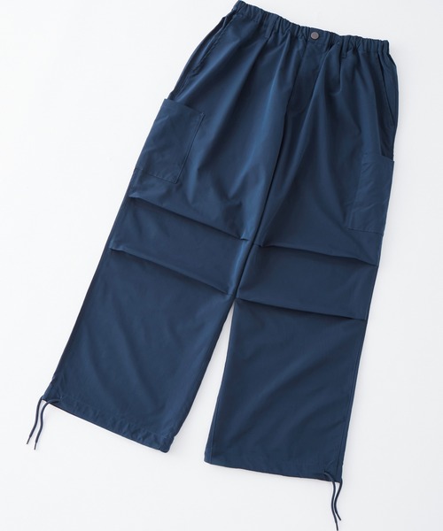 CODDERR】サイドポケット裾ドローコードワイドカーゴカラー