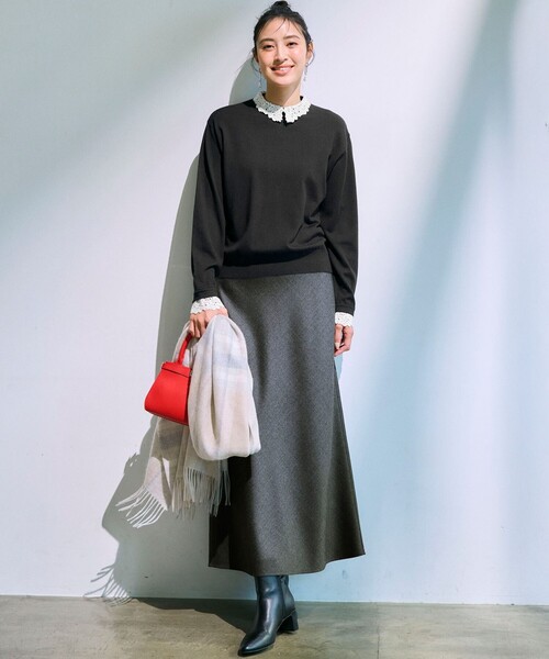 セール】【洗える】ハイカウントフラノ フレア スカート（スカート