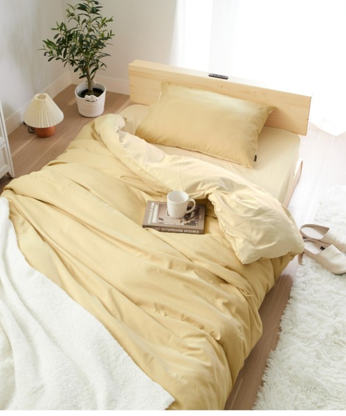 バイカラー カラフル 防ダニ ベッドカバー 掛け布団カバー / シングル