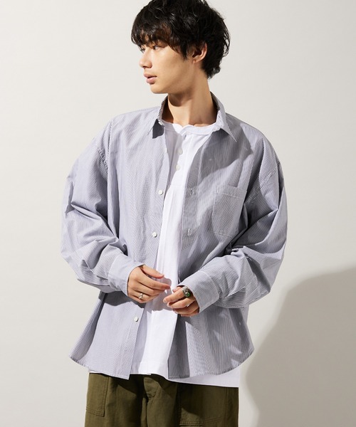 ZOZO限定】OVER SILHOUETTE SH STRIPE / オーバーサイズ ストライプ