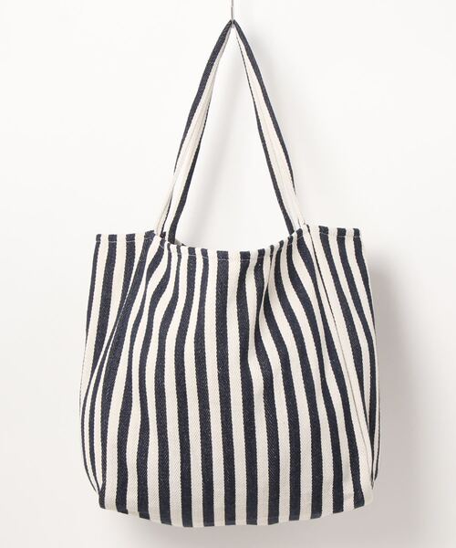 セール】大容量キャンバストートバッグ ストライプ エコバッグ/サブ