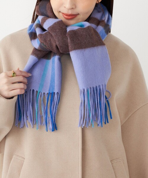 SHIPS Colors:〈手洗い可能〉ウール チェック ストール（ストール