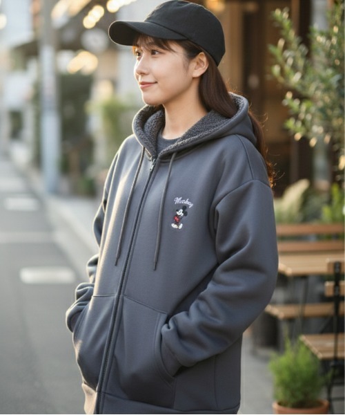 セール】【DISNEY/ディズニー】ミッキーマウス裏ボアスウェットワン