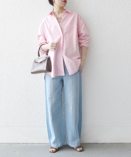 セール】SHIPS any:〈洗濯機可能〉コットン レギュラーカラー 刺繍