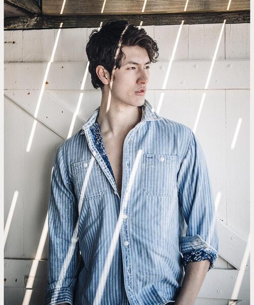 RRL（ダブル アール エル）の「インディゴ ストライプド ダブル