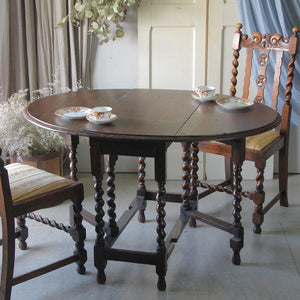 1930年代オーク材ゲートレッグテーブル（机）高さ74.5cm イギリス