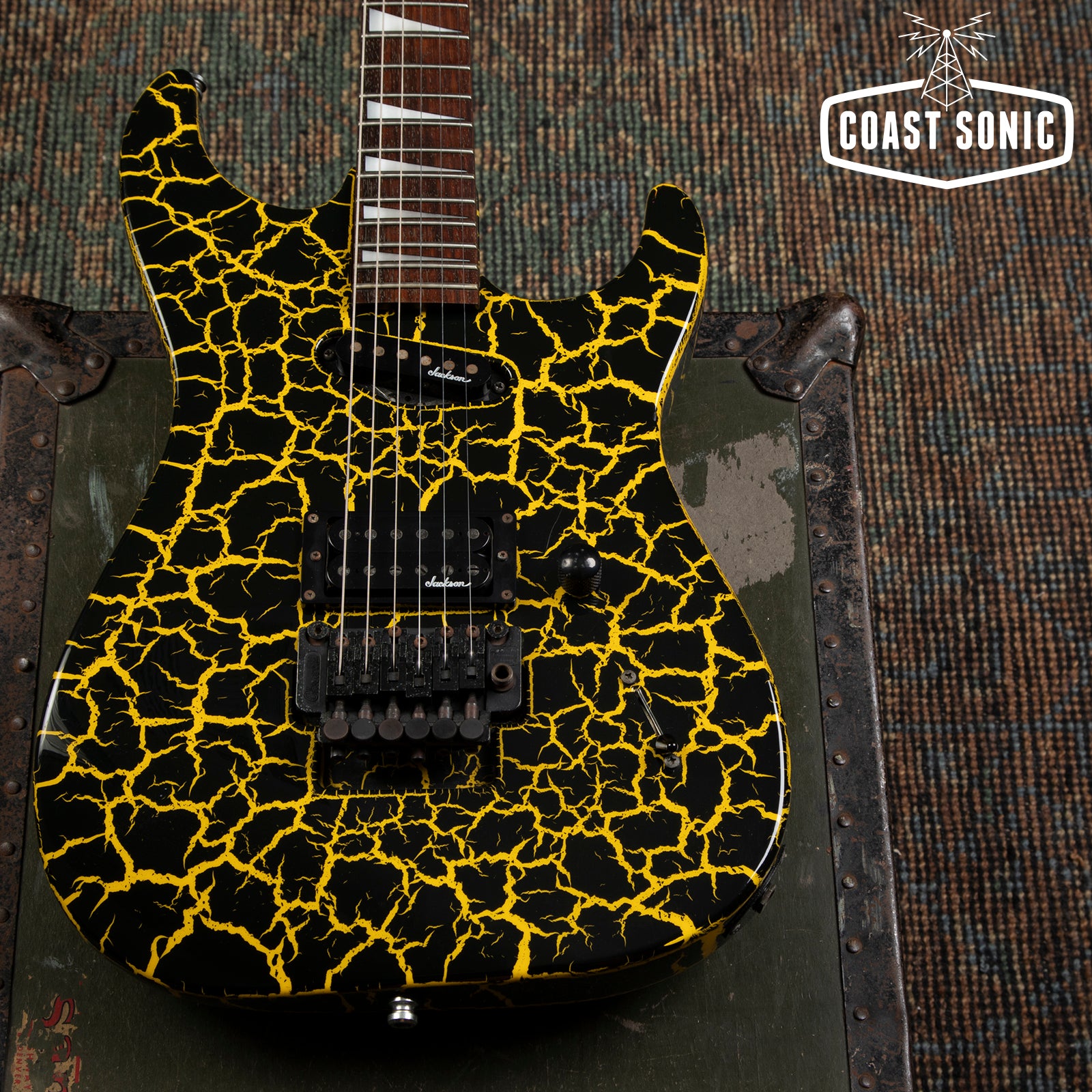 1990 Charvel By Jackson DK-85 Yellow Crackle Dinky Made in Japan