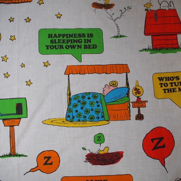 ヴィンテージシーツ スヌーピー おやすみZZZ・・・