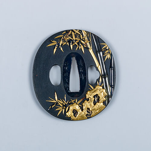 Sword guard (Tsuba) With the Motif of Lǐ Bái Viewing a Waterfall