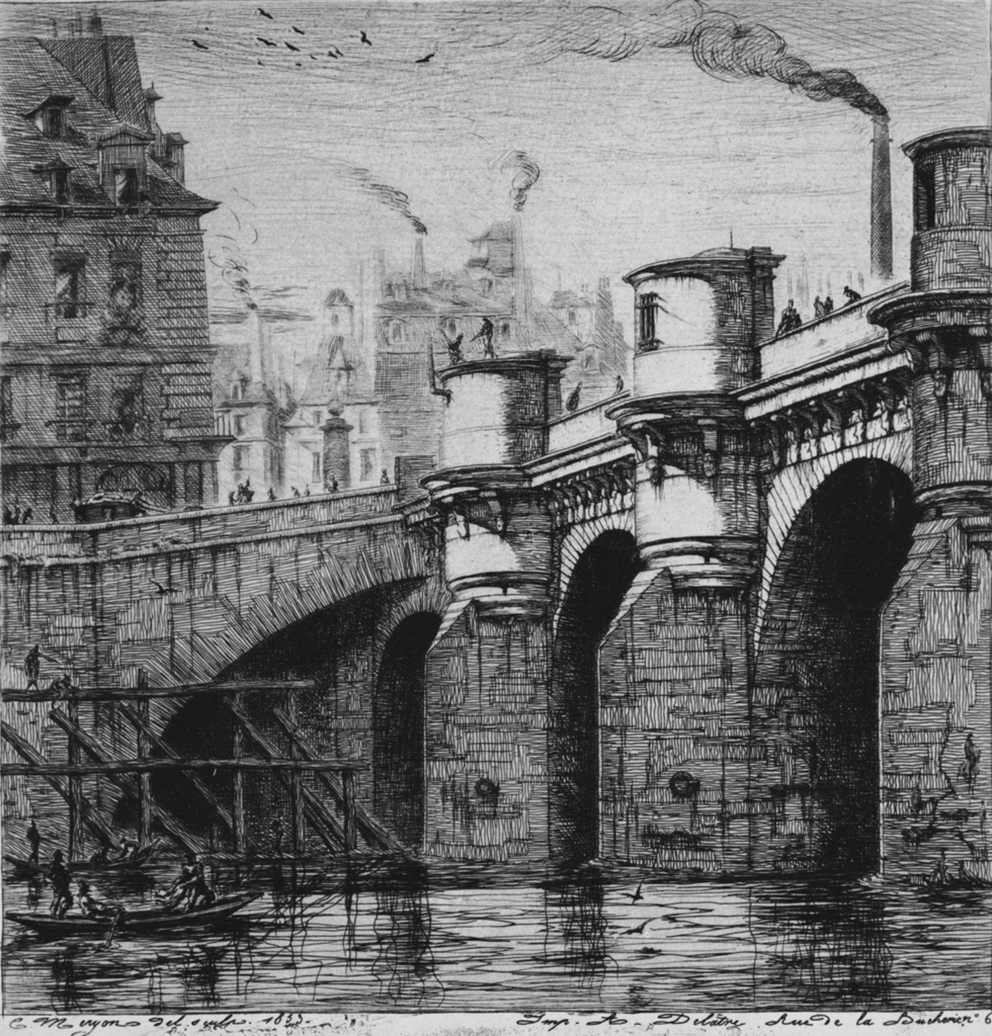 送料無料フランソワ・ボンヴァン Franois Bonvin 銅版画1861年