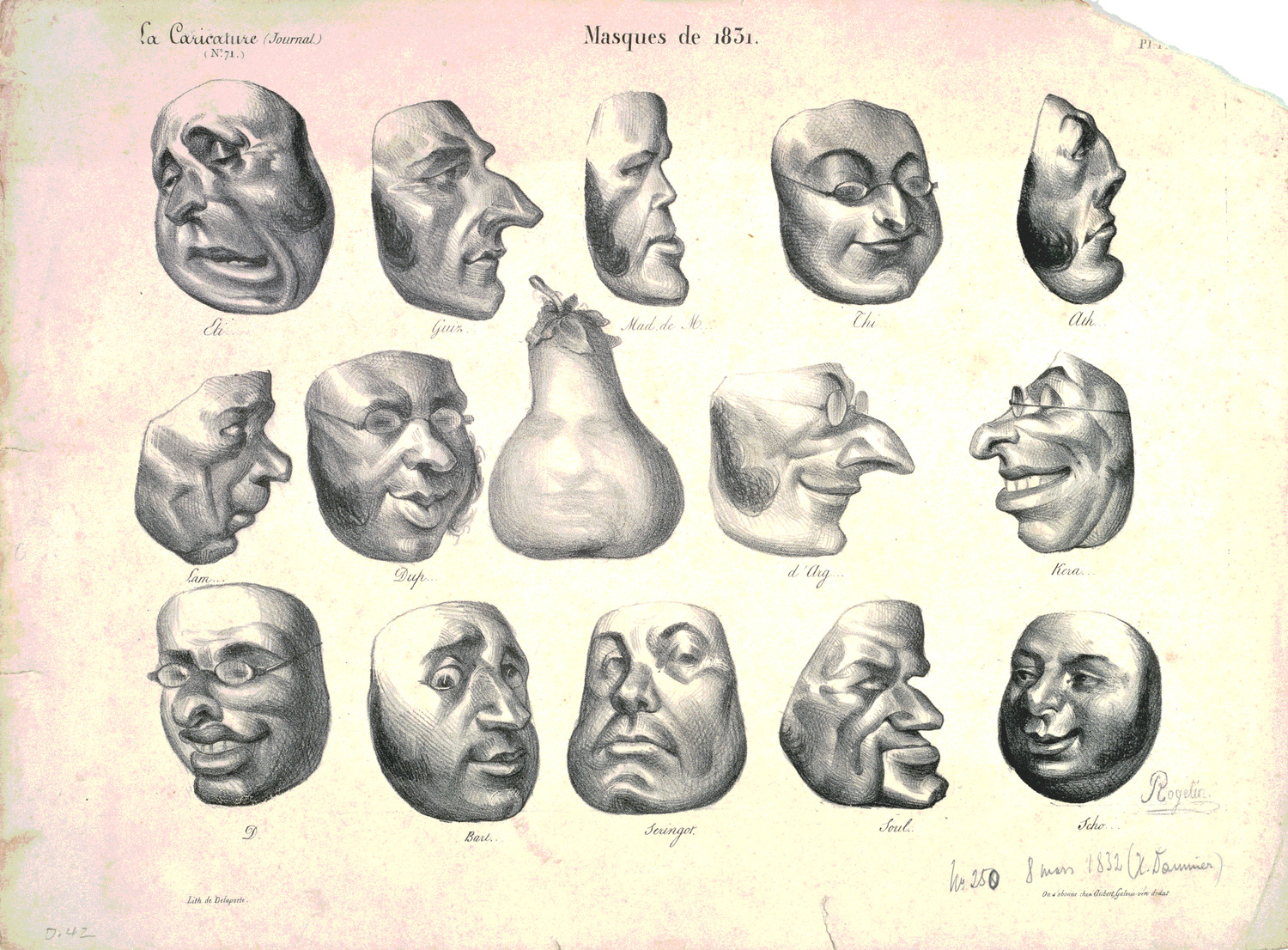 1831年の仮面たち|オノレ・ドーミエ |所蔵作品検索｜国立西洋美術館
