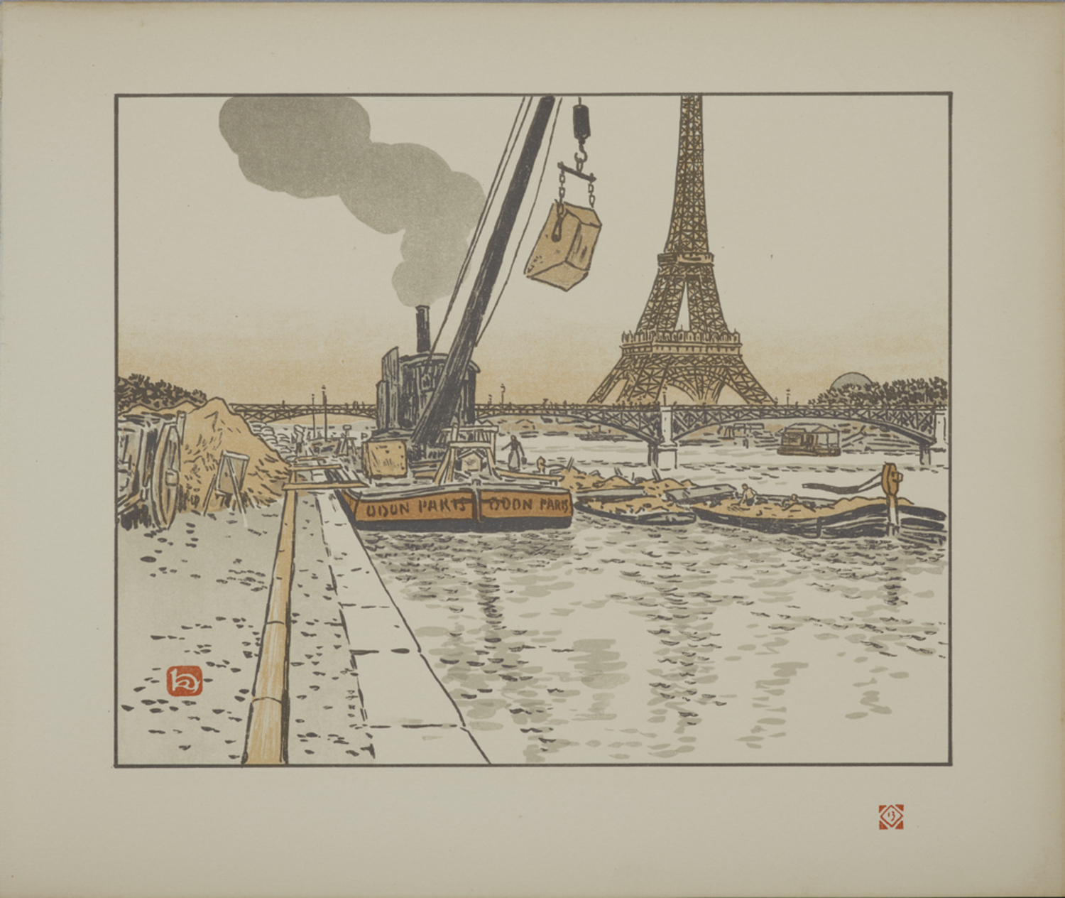 版画集『エッフェル塔三十六景』：パッシー河岸より|アンリ