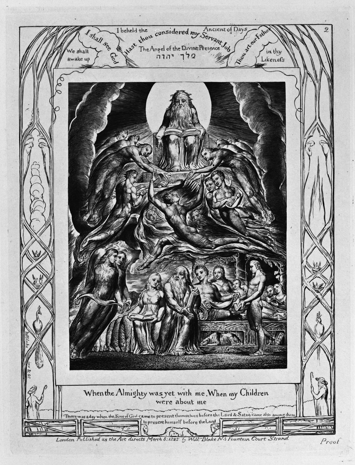 ヨブ記への挿絵』：神の玉座の前のサタン|ウィリアム・ブレイク |所蔵