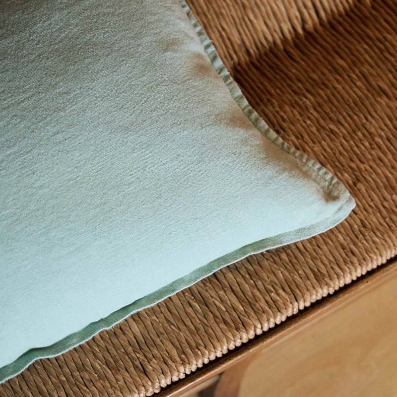 TCS ウォリス リネン クッションカバー 60×40 セラドン｜クッション