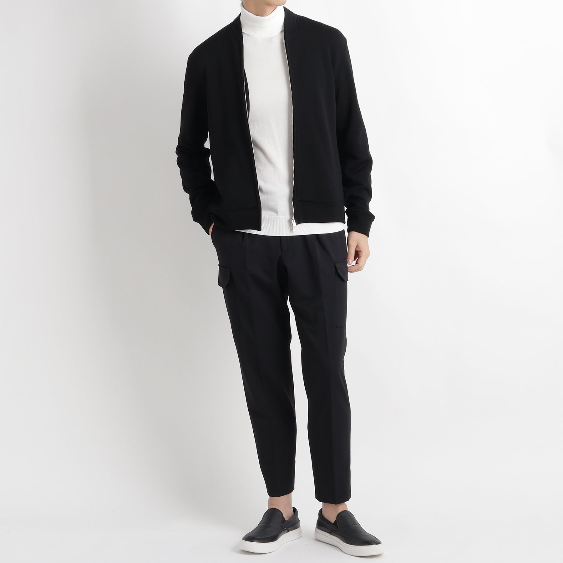Wool Zip-up Blouson Color: Black – ＋CLOTHET ONLINE