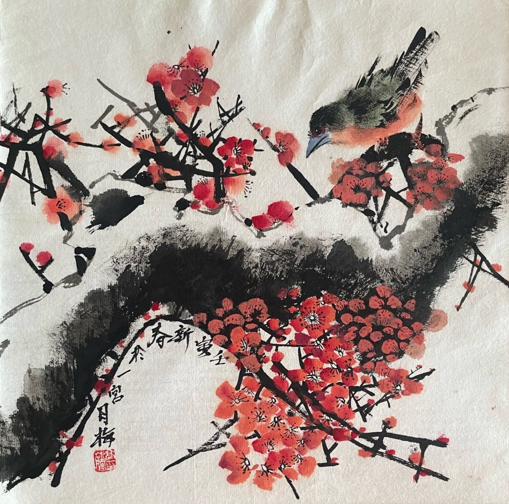 月梅カラー水墨画｜高藤月梅の描くインテリアとして飾れる水墨画販売と