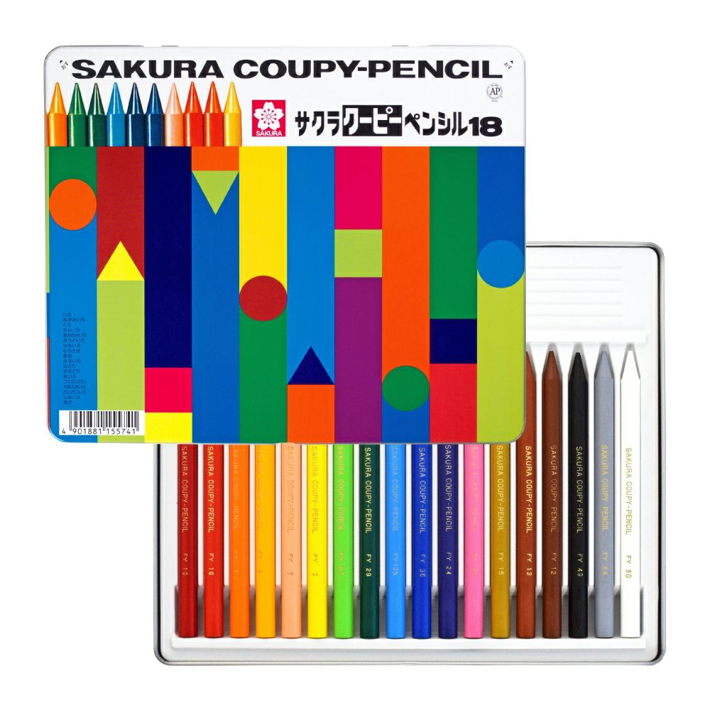 クーピーペンシル18色（缶入） | サクラクレパス OFFICIAL SHOP