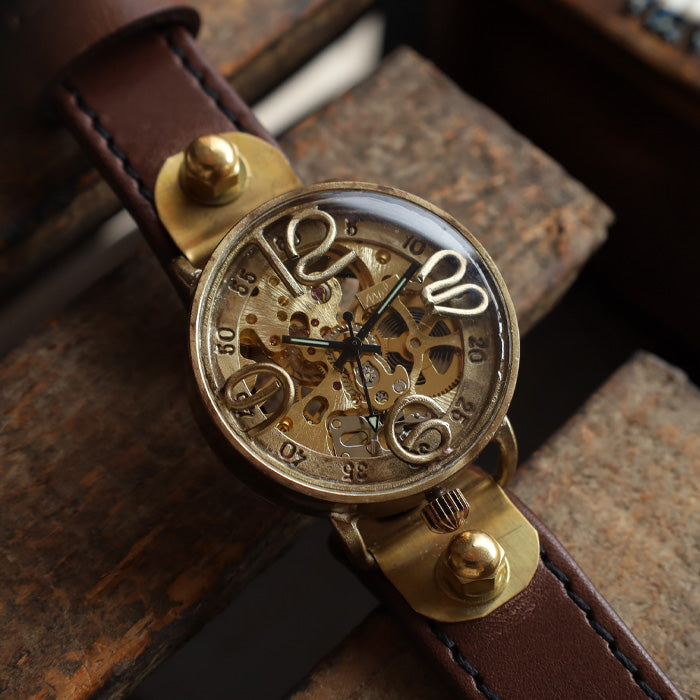 渡辺工房 手作り腕時計 “AMENBO MEGA-HW” 手巻き式 35mm [NW-BHW-161