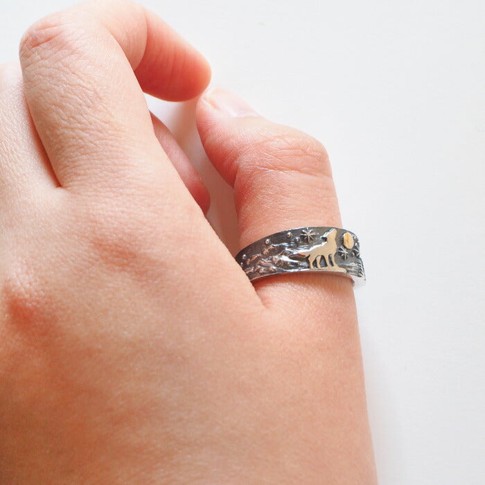 moge（モゲ） 手作りシルバーアクセサリー 月の絆 －狼－ シルバー