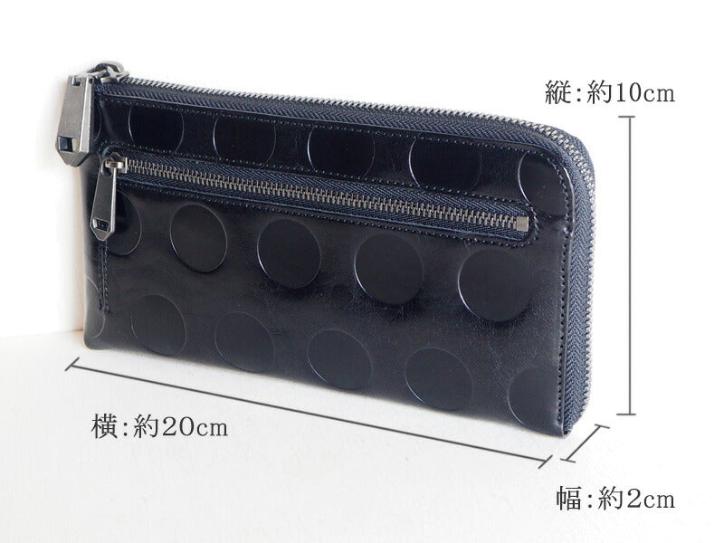 ZOO(ズー) 財布 長財布 イタリアンレザー L字ファスナー ドット柄