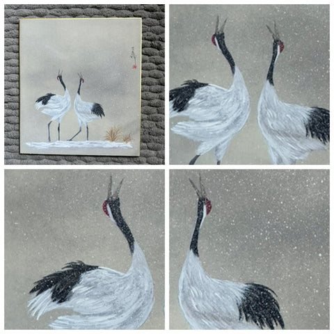 Sun and clouds with cranes (138 cm) – Daibokai - Japanese Art