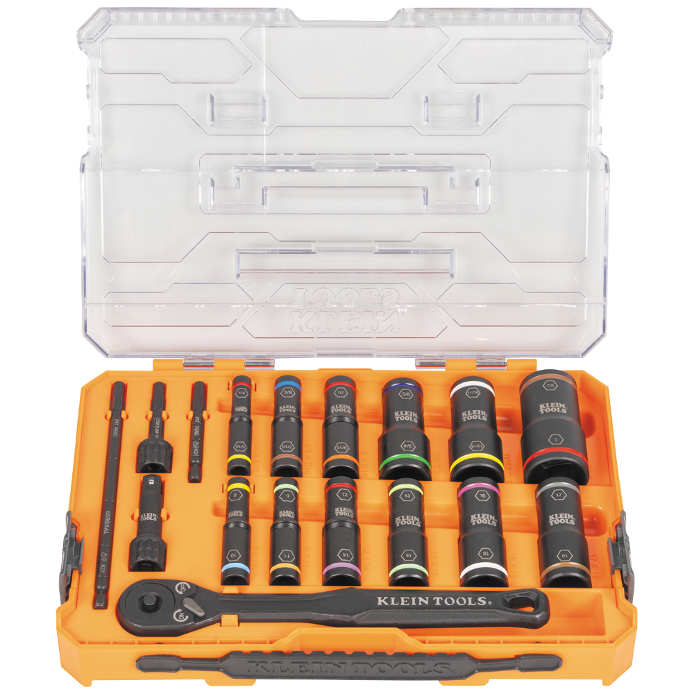 KNECT™ Flip-24 Deep-Well, Heavy-Duty Impact Socket Set, SAE and