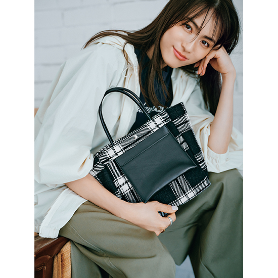 cache cache]ウールリバーシブルチェックトートバッグ | KOBUNSHA