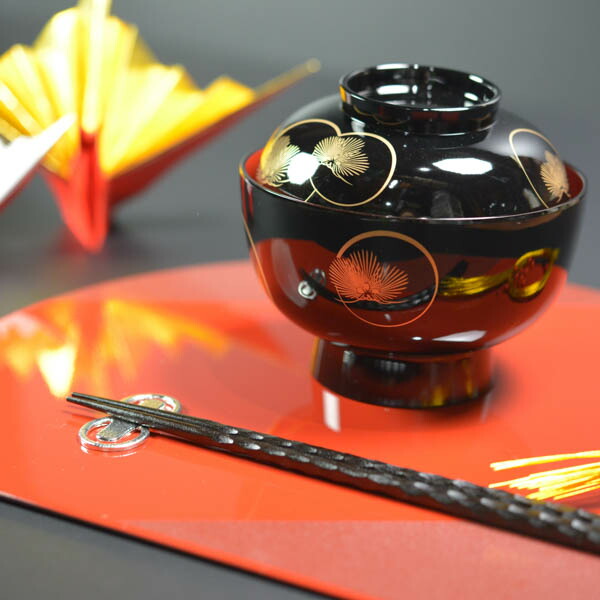 半月膳 プレースマット 乾漆 レッド S / ラックヌーボー お正月 新年