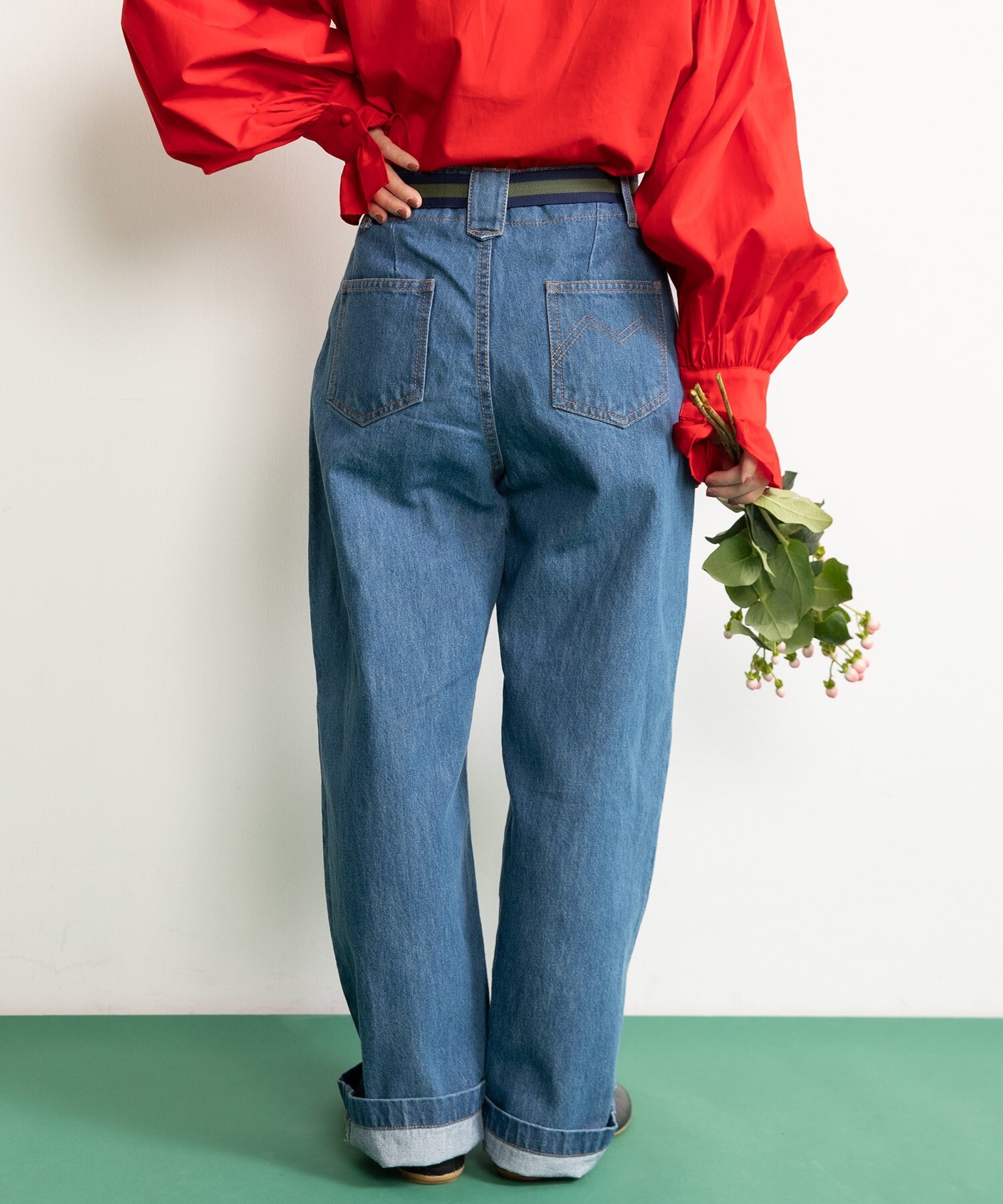 12.5ozデニムハイウエストパンツ