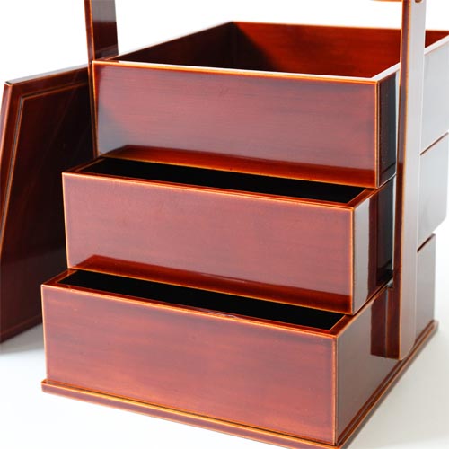 飛騨春慶 福壽漆器店 手提三段重 伝統工芸品 木製 お重箱 | MUKU工房