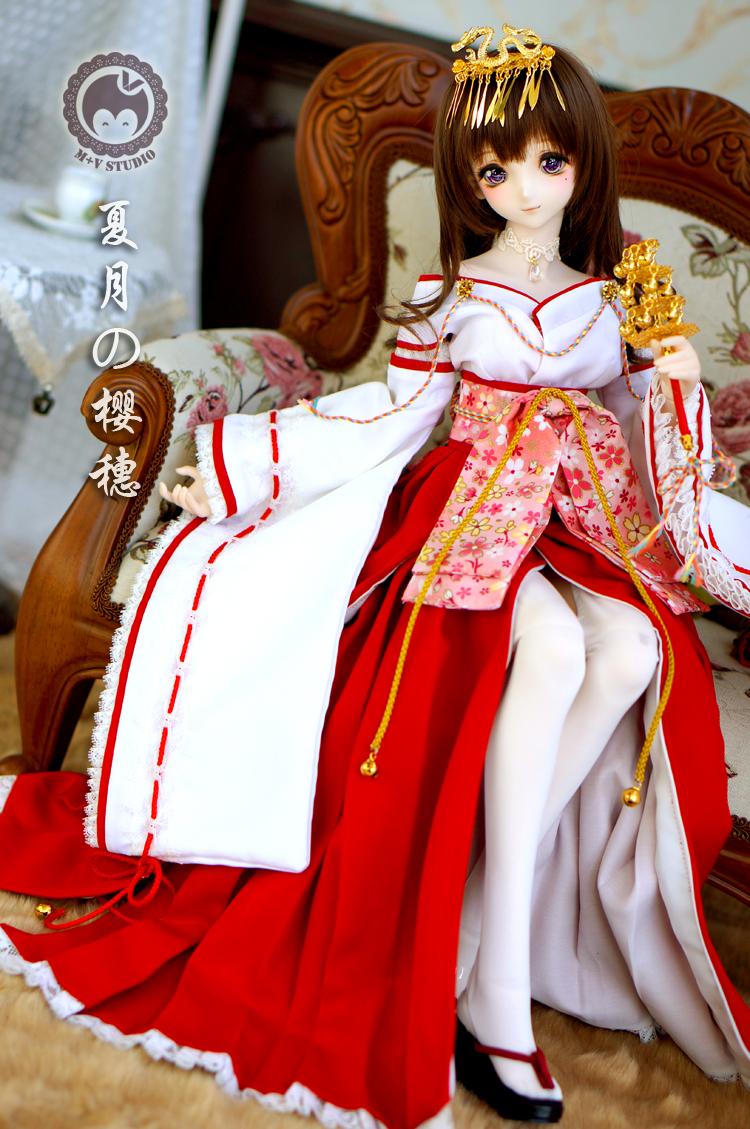 アレンジ巫女服（夏の桜） 60cm【鈴なし】（SD13 Girl）｜DOLK（ドルク）
