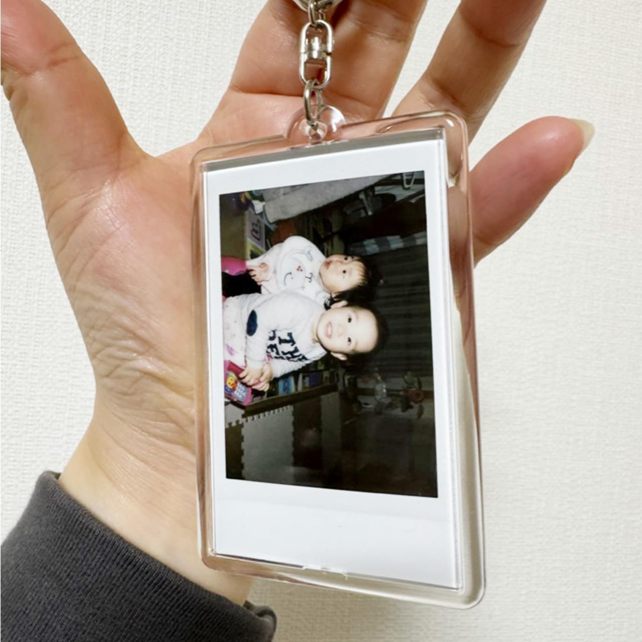 アクリルキーホルダー 写真キーホルダー カードサイズ ハメパチ 長方形