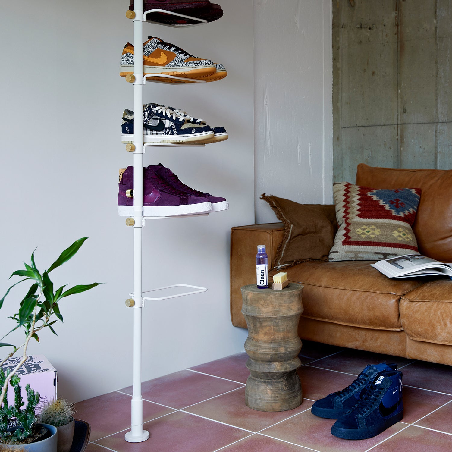 オープンシューズラック8足SET White SET-D-OSR8-WH｜平安伸銅工業