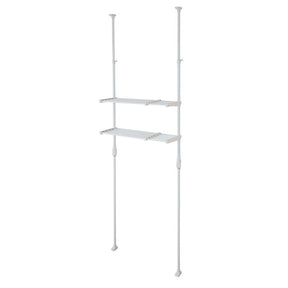 突っ張り伸縮ランドリーラック ホワイト 幅60〜93cm 高さ199〜265cm L