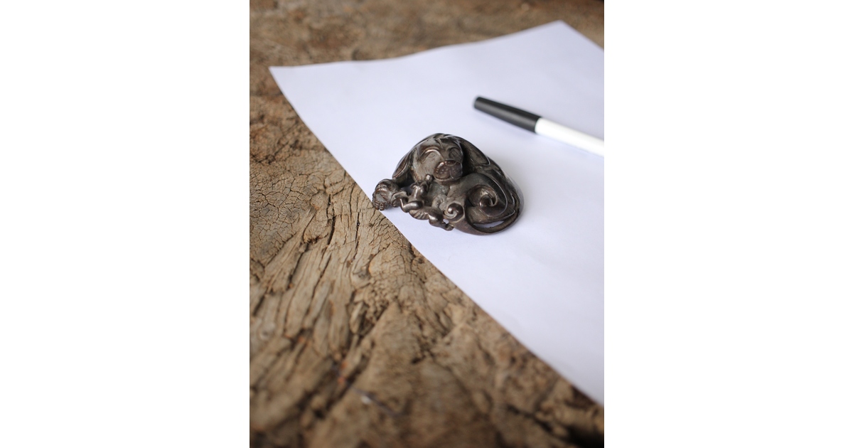 洋犬 銅鎮/鎮紙/文鎮 M181｜骨董店 のびる 古美術 骨董 和風建具 蔵戸