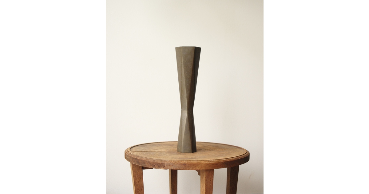 高岡銅器 八島望舟 朧銀六方花入/花瓶 M357｜骨董店 のびる 古美術